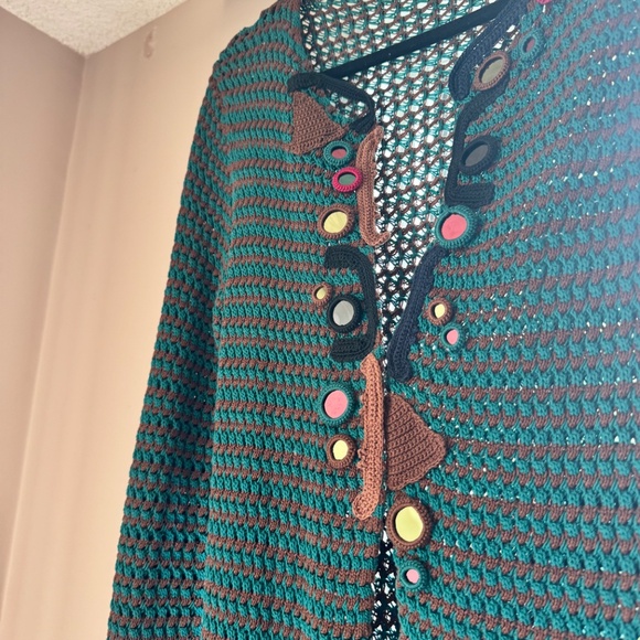 Authentic Prada Long Cardigan Sweater Vintage Green/Brown Stunning and unique. - Picture 8 of 16